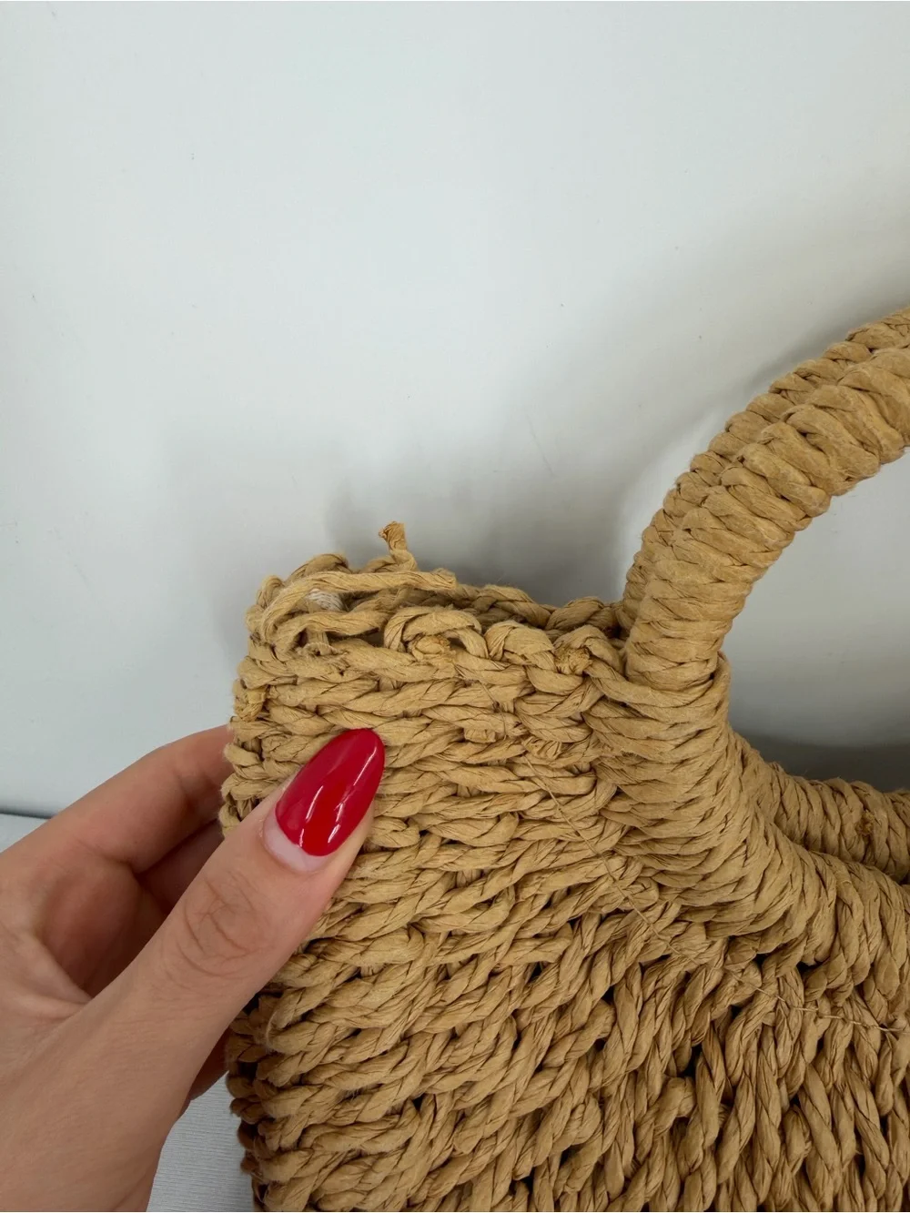 Tan Woven Straw Raffia small beach tote Crossbody Boho Resort vacation coastal